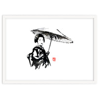 geisha under umbrella