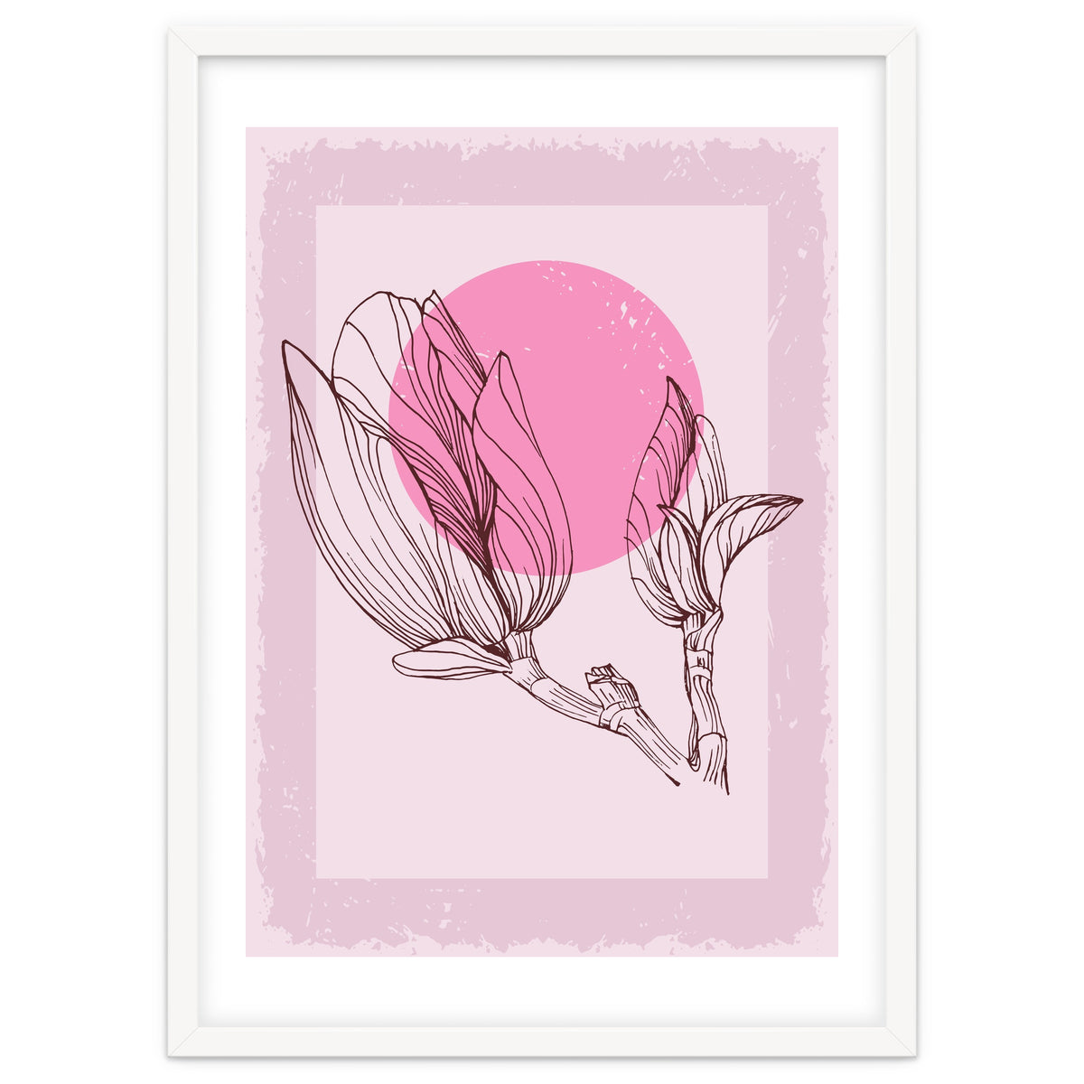 Magnolia Neutral Abstract Botanical