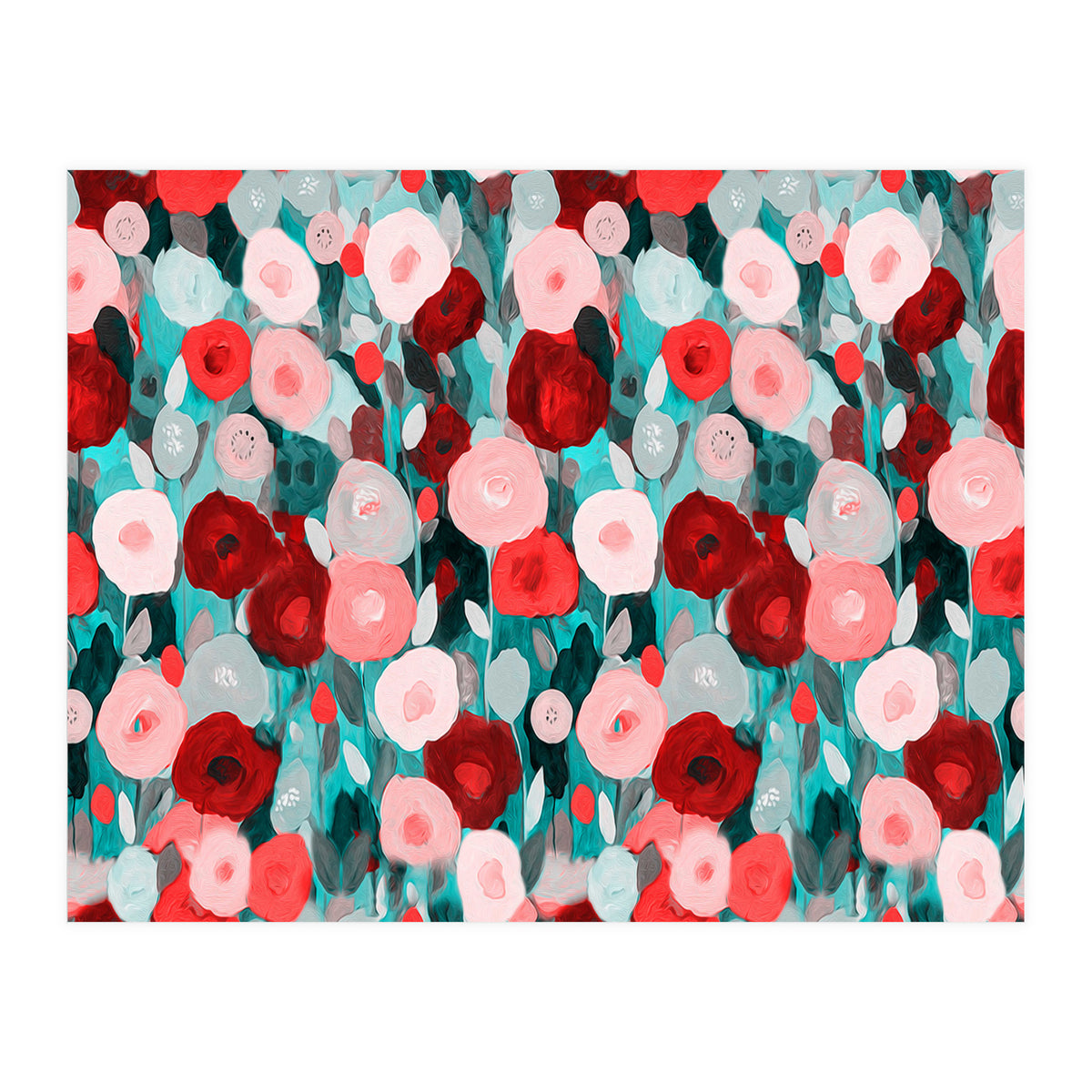 Abstract flower garden acrylic painting (Print Only)