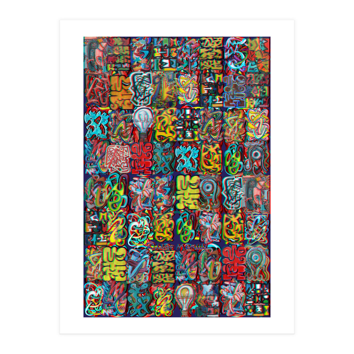 Formas 14 34 3d And Graffiti 6 (Print Only)