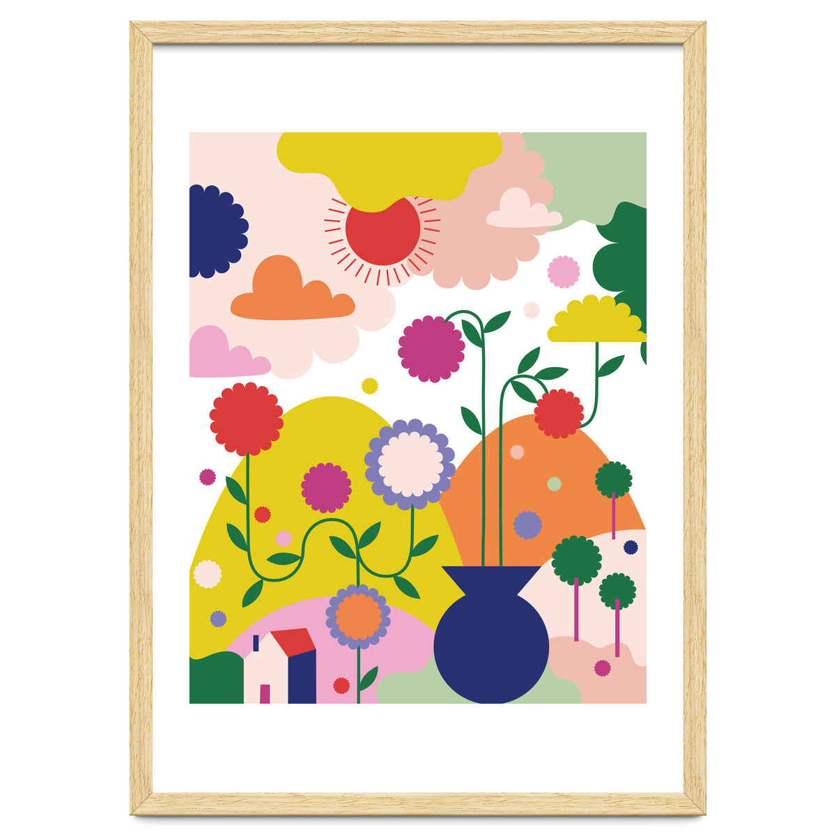 Happy Mediterranean Colorful Landscape