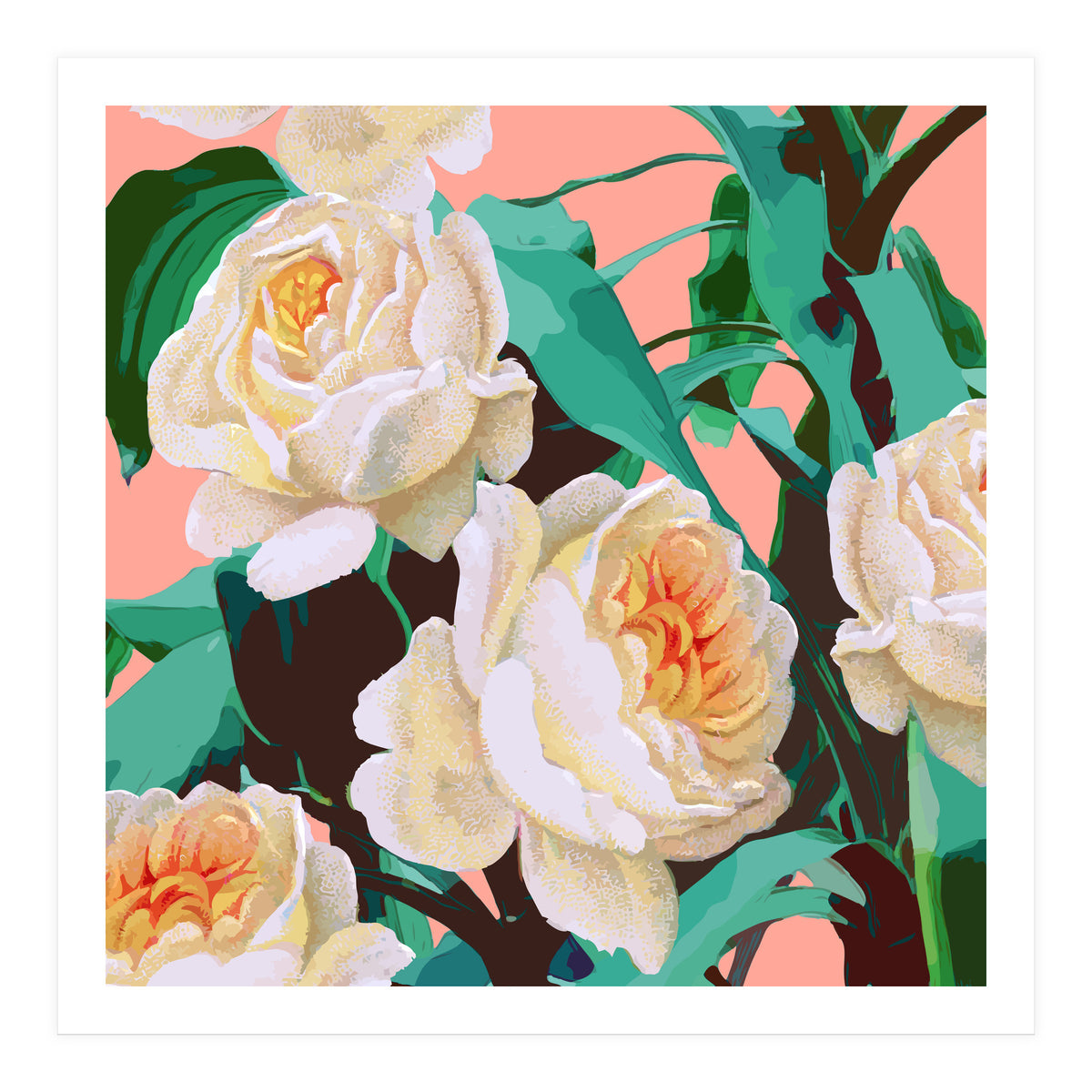 Tropical & White Blossom (Print Only)