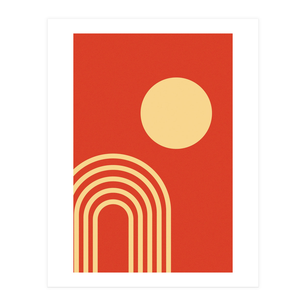 Mid Century Sun and Rainbow Lines (Print Only)