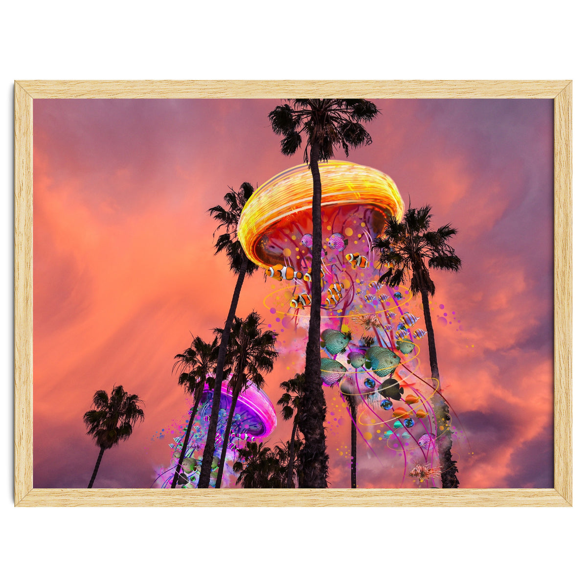 Electric Jellyfish in Palm Trees