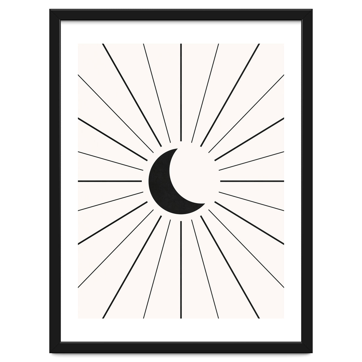 MOON IN LINES - BLACK