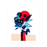 Blue Flowers in Red Vase (Print Only) thumbnail