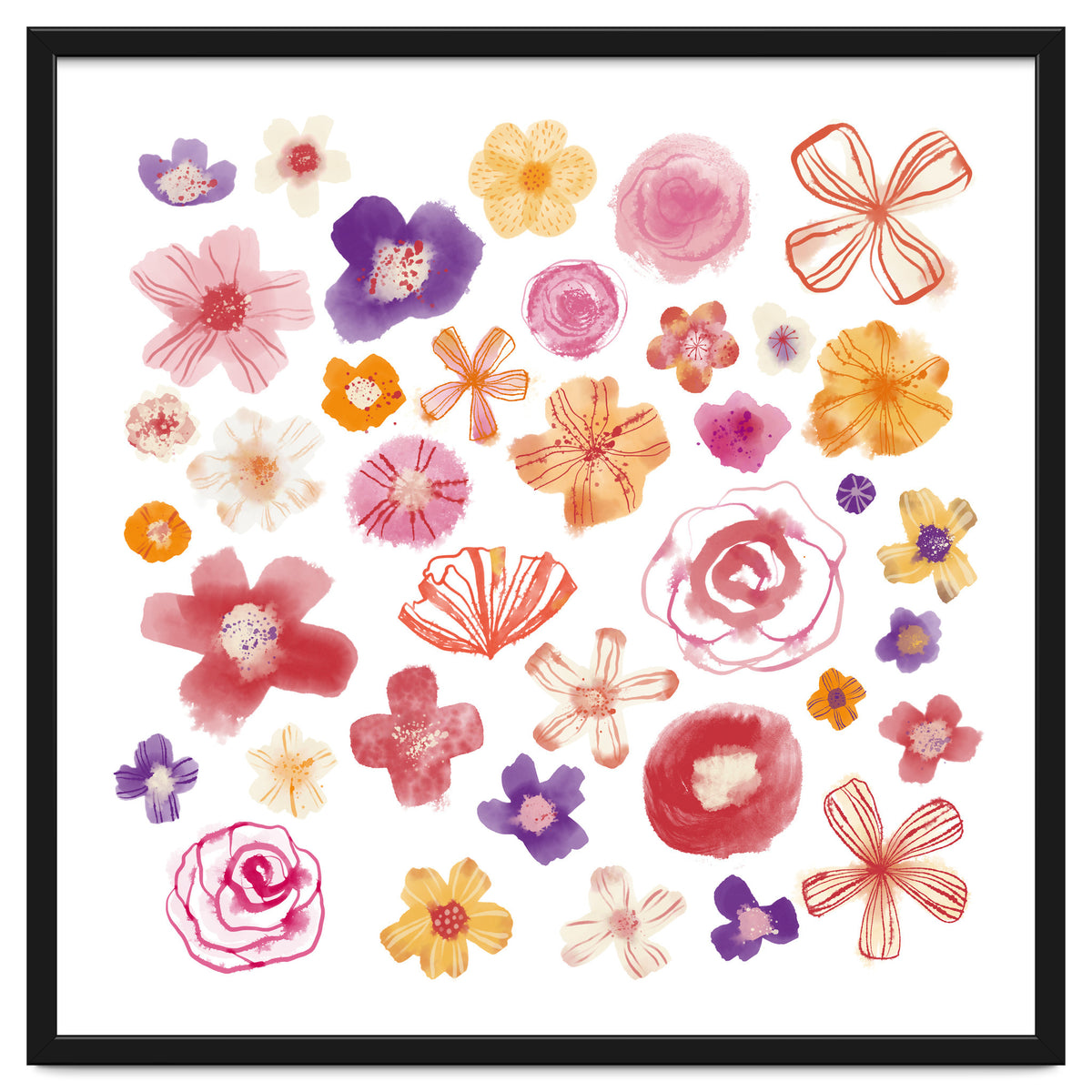 Fresh Watercolor Wildflowers