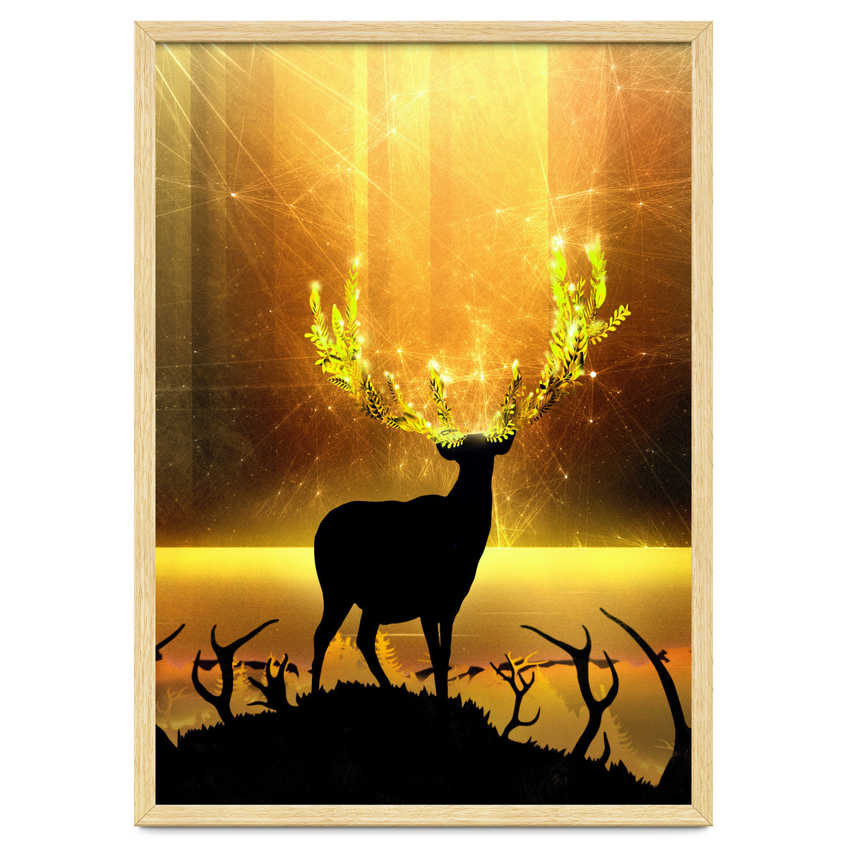 Greenery Deer Golden Sun