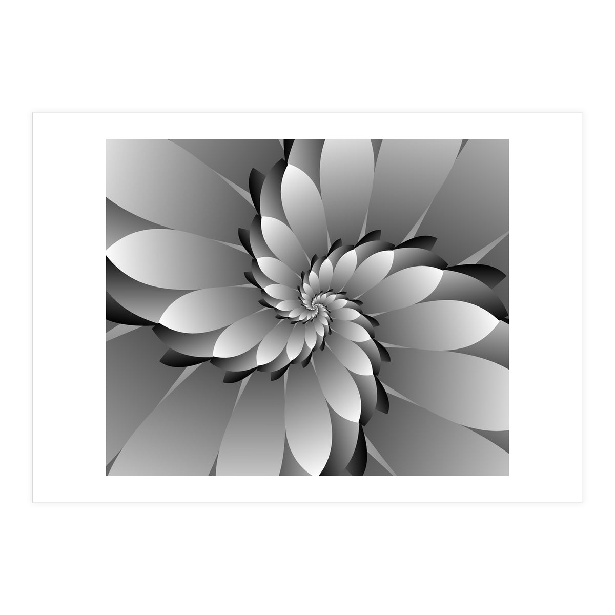BLACK Floral 3D ART (Print Only)