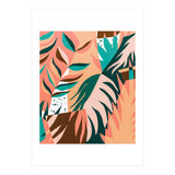 Watching The Leaves Turn, Tropical Autumn Colorful Eclectic Abstract Palm Nature Boho Graphic Design (Print Only) thumbnail