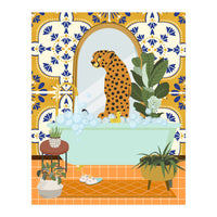 Cheetah Bathing in Moroccan Style Bathroom (Print Only)