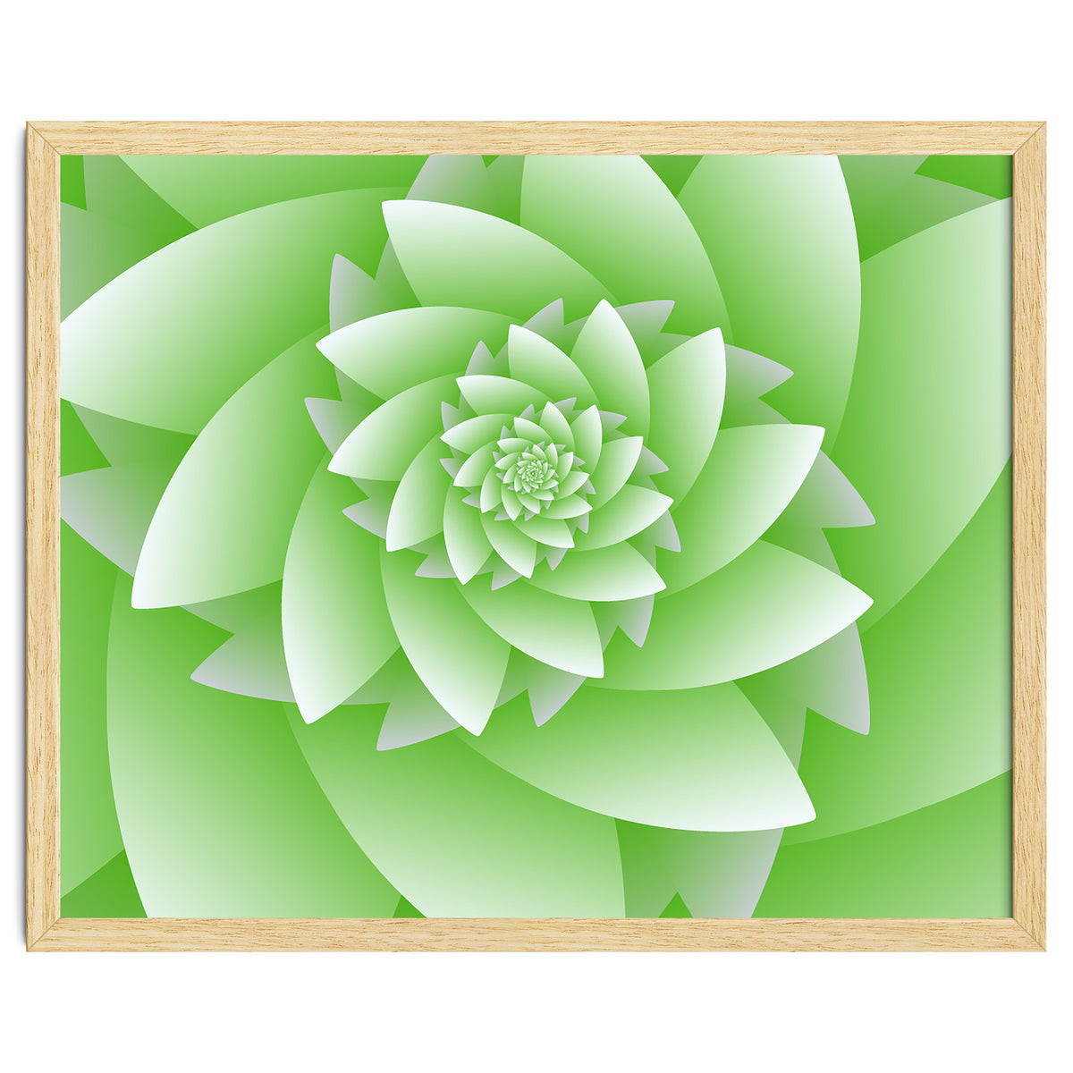 Abstract Green Floral Optical Illusions Art