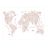 Typography World Map in Pink (Print Only) thumbnail