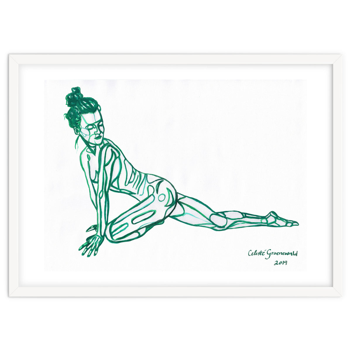 Pigeon Pose in Green