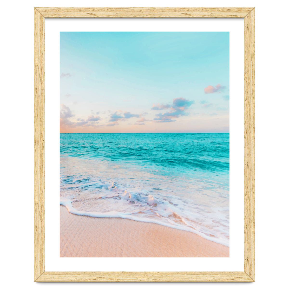 Ocean Bliss, Nature Landscape Sea Travel Tropical, Nordic Luxe Photography Pastel Island Digital