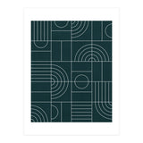 My Favorite Geometric Patterns No.26 - Green Tinted Navy Blue (Print Only) thumbnail