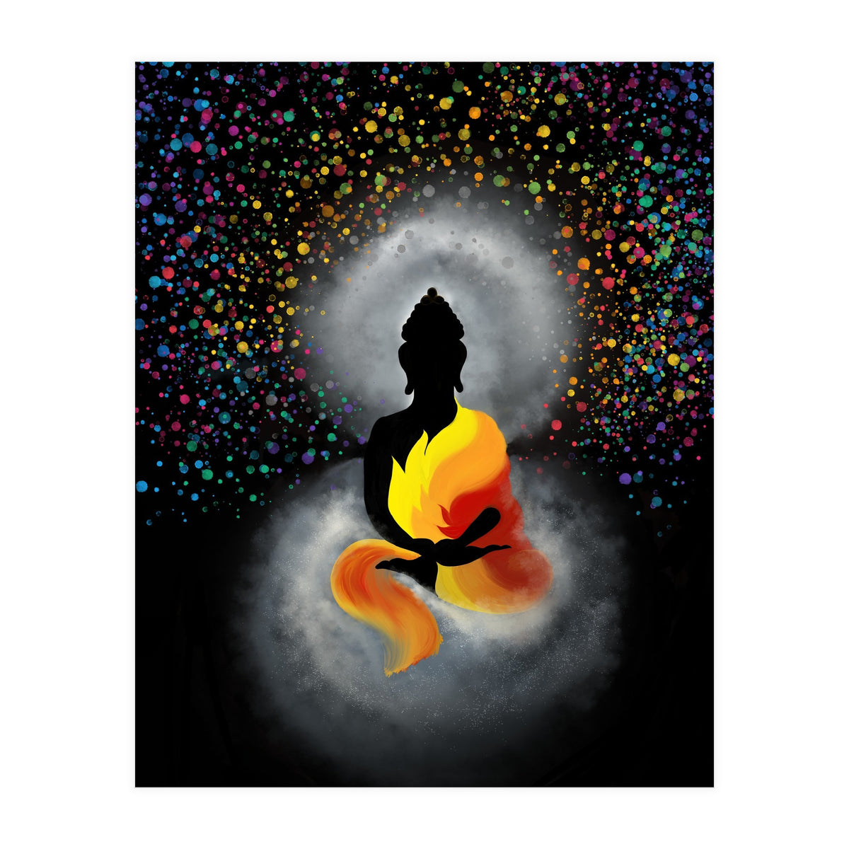 Cosmic Buddha Colourful by Poonam Shah (Print Only)