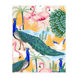 Utopia, Tropical Wildlife Animals, Flamingo Peacock Seagull Vintage Botanical Palm (Print Only) thumbnail