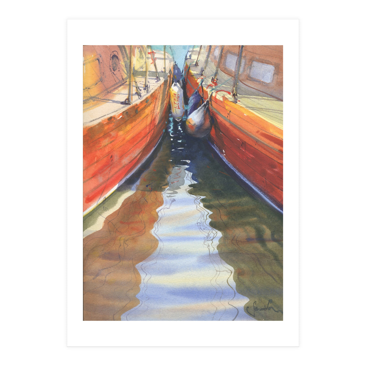 Yachts in the port (Print Only)