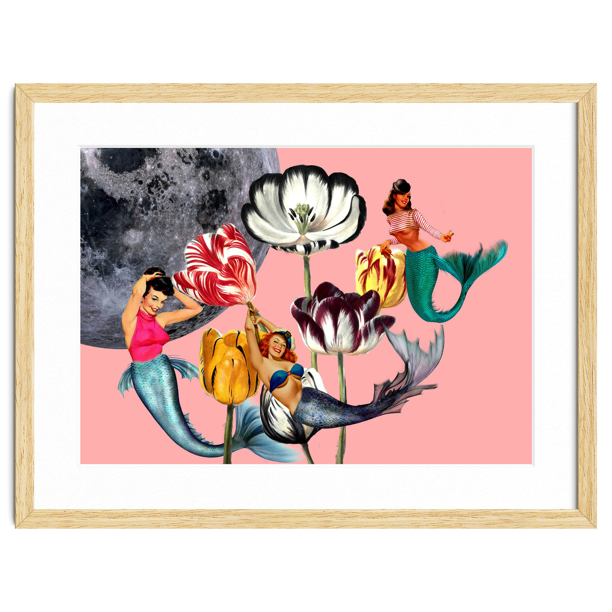 Mermaid Floral with moon