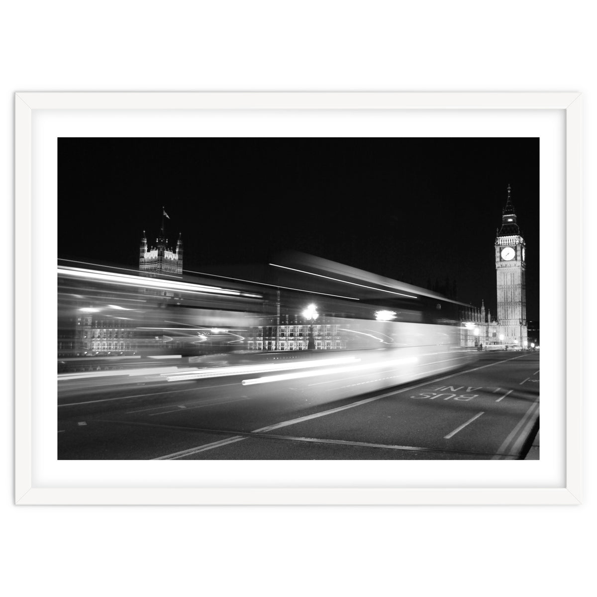 Big Ben At Night - black and white