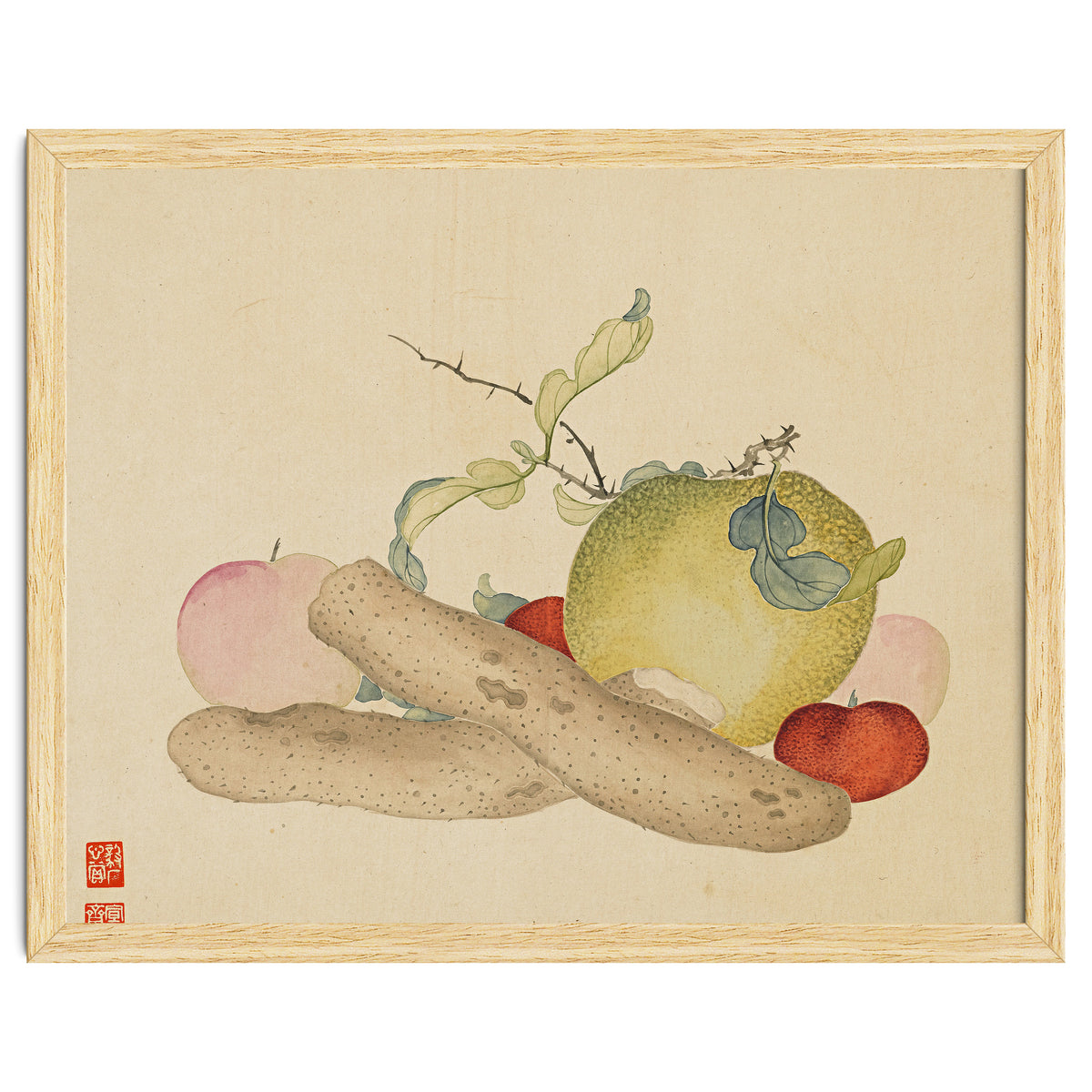 Wang Chengyu~flowers And Vegetables, Vegetables, Fruits, Yam, Apple, Pear