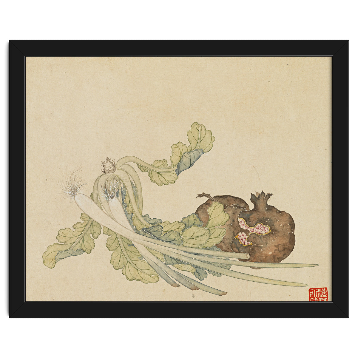 Wang Chengyu ~flowers, Vegetables, Pomegranates, Onions, Chinese Cabbage, Vegetables