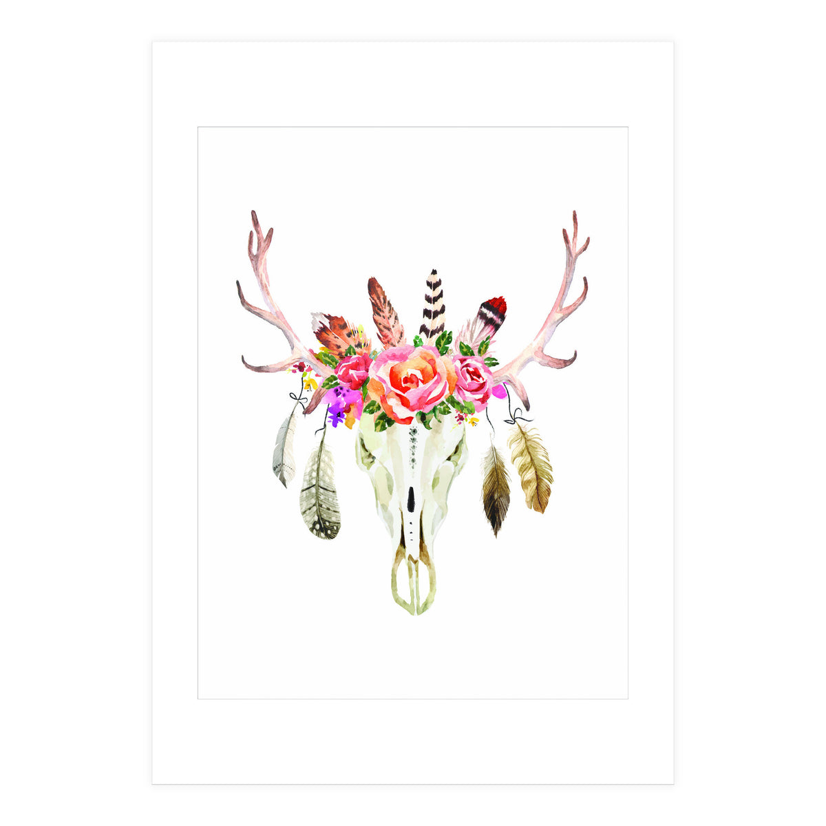 Boho Cow Skull (Print Only)