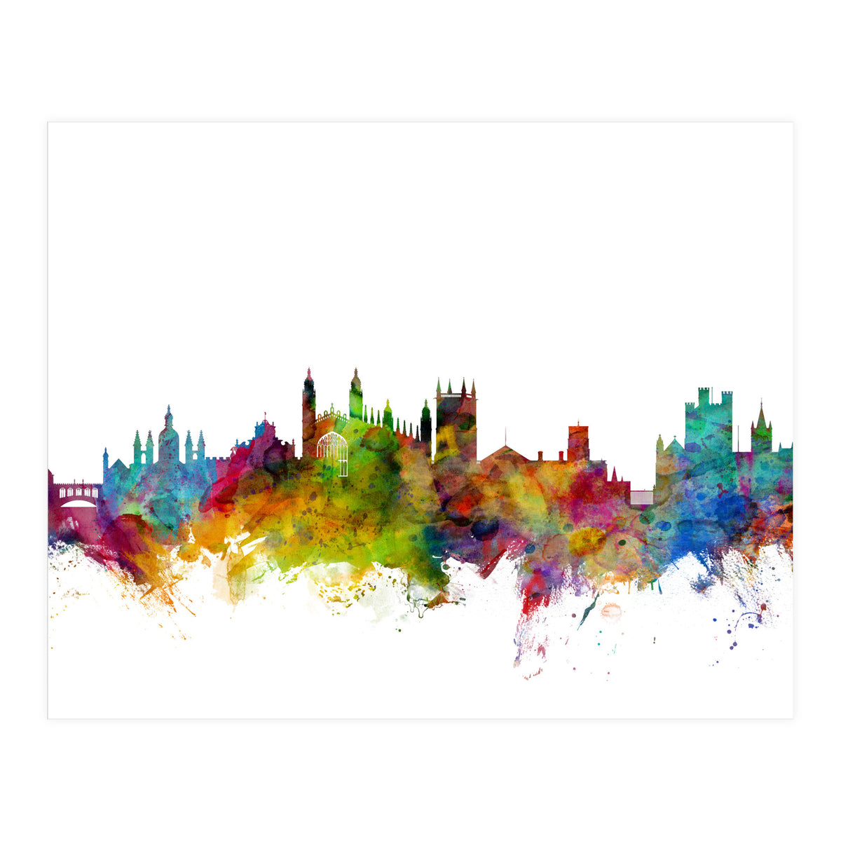 Cambridge England Skyline (Print Only)