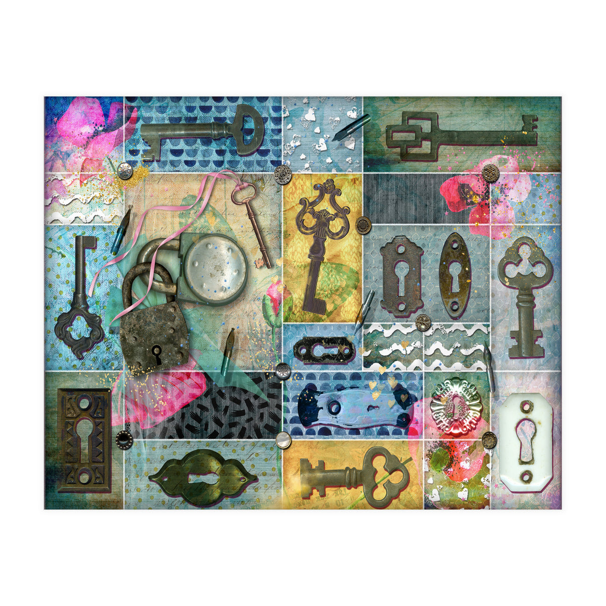 Vintage Key Collage (Print Only)