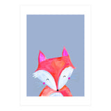 Woodland Fox On Grey (Print Only) thumbnail