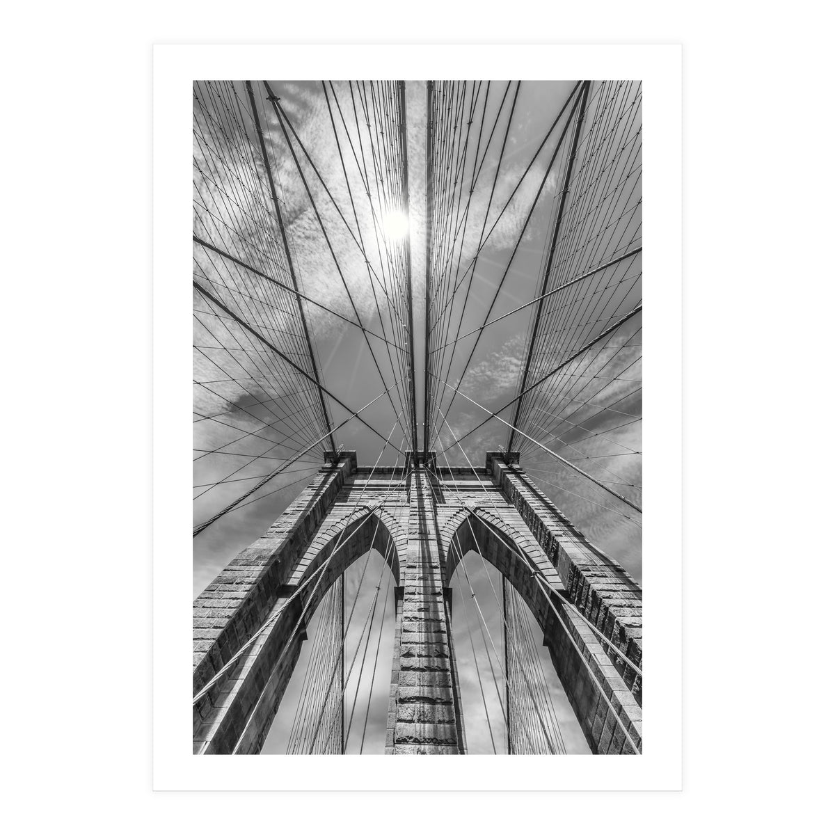 NEW YORK CITY Brooklyn Bridge in Detail | monochrome (Print Only)