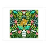 Cheetah Couple Illustration, Wild Cat Jungle Nature, Mandala Painting, Wildlife Tropical Tiger	 (Print Only) thumbnail