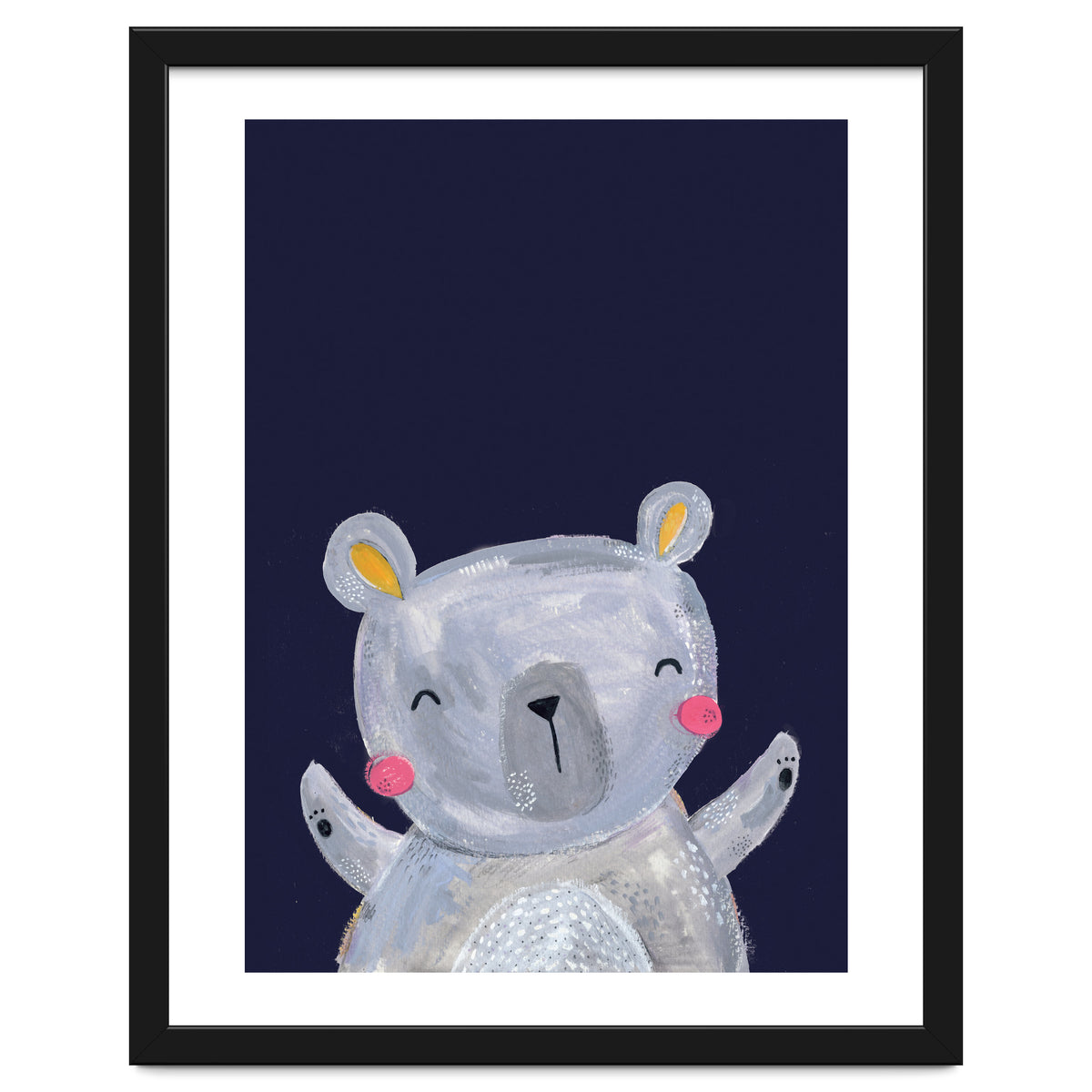 Woodland Bear On Navy