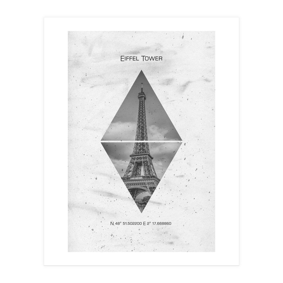 Coordinates PARIS Eiffel Tower (Print Only)