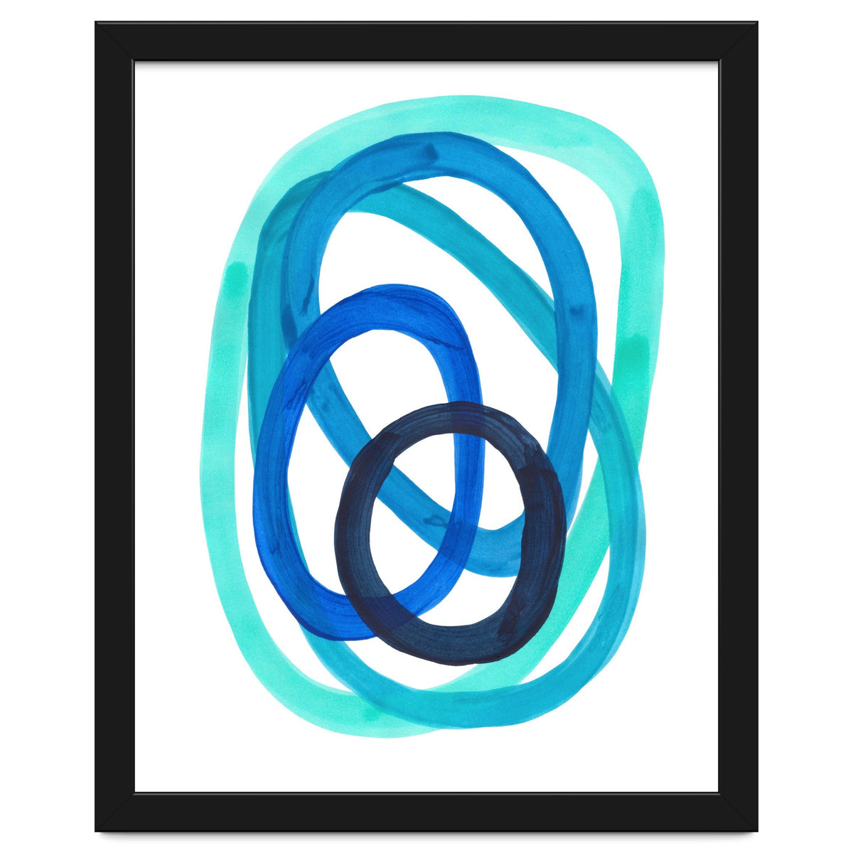 Marine Blues Blue Teal Turquoise Navy Blue Nesting Circles