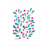 Springtime Floral | Teal and Pink (Print Only) thumbnail