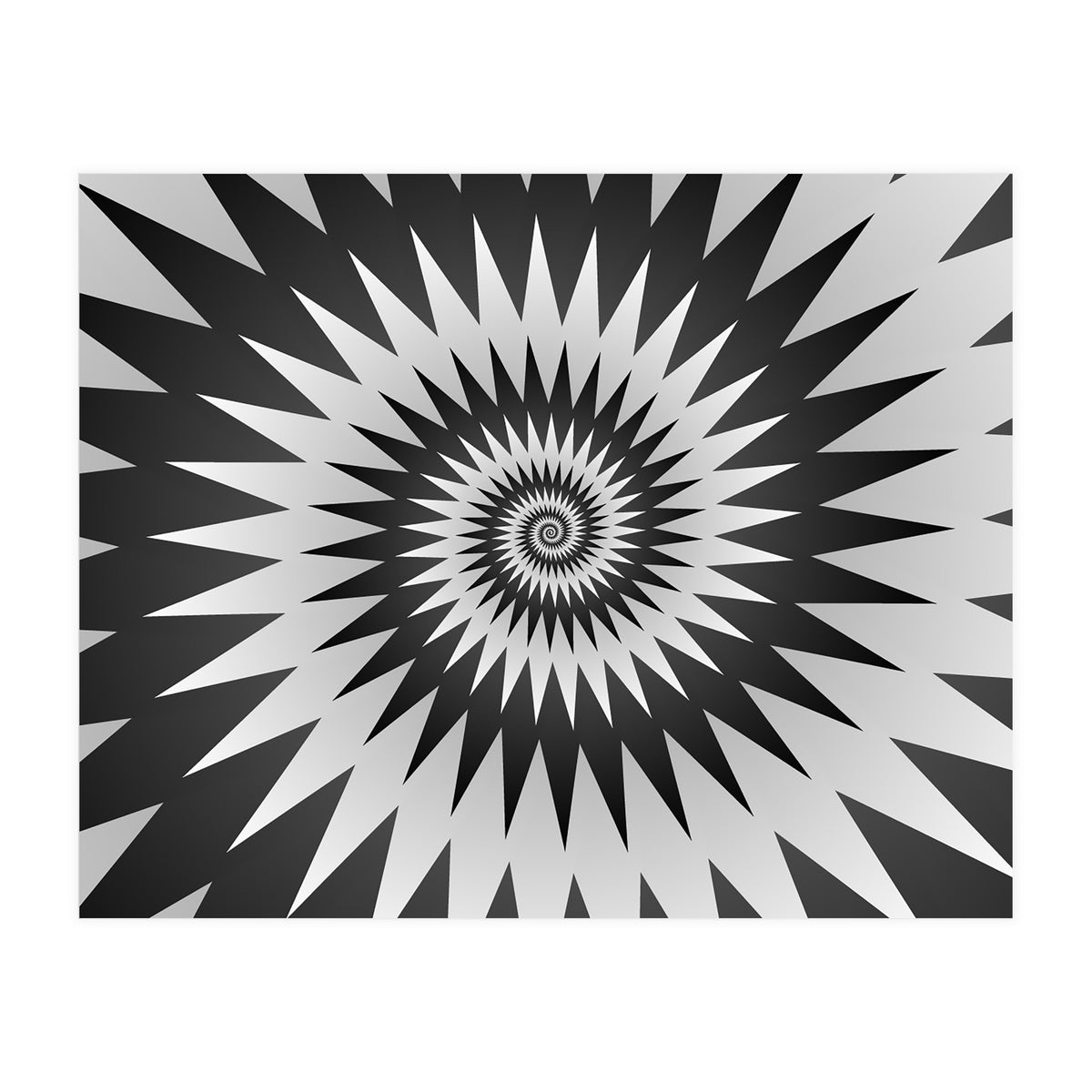 Black & White Abstract Spiral  (Print Only)