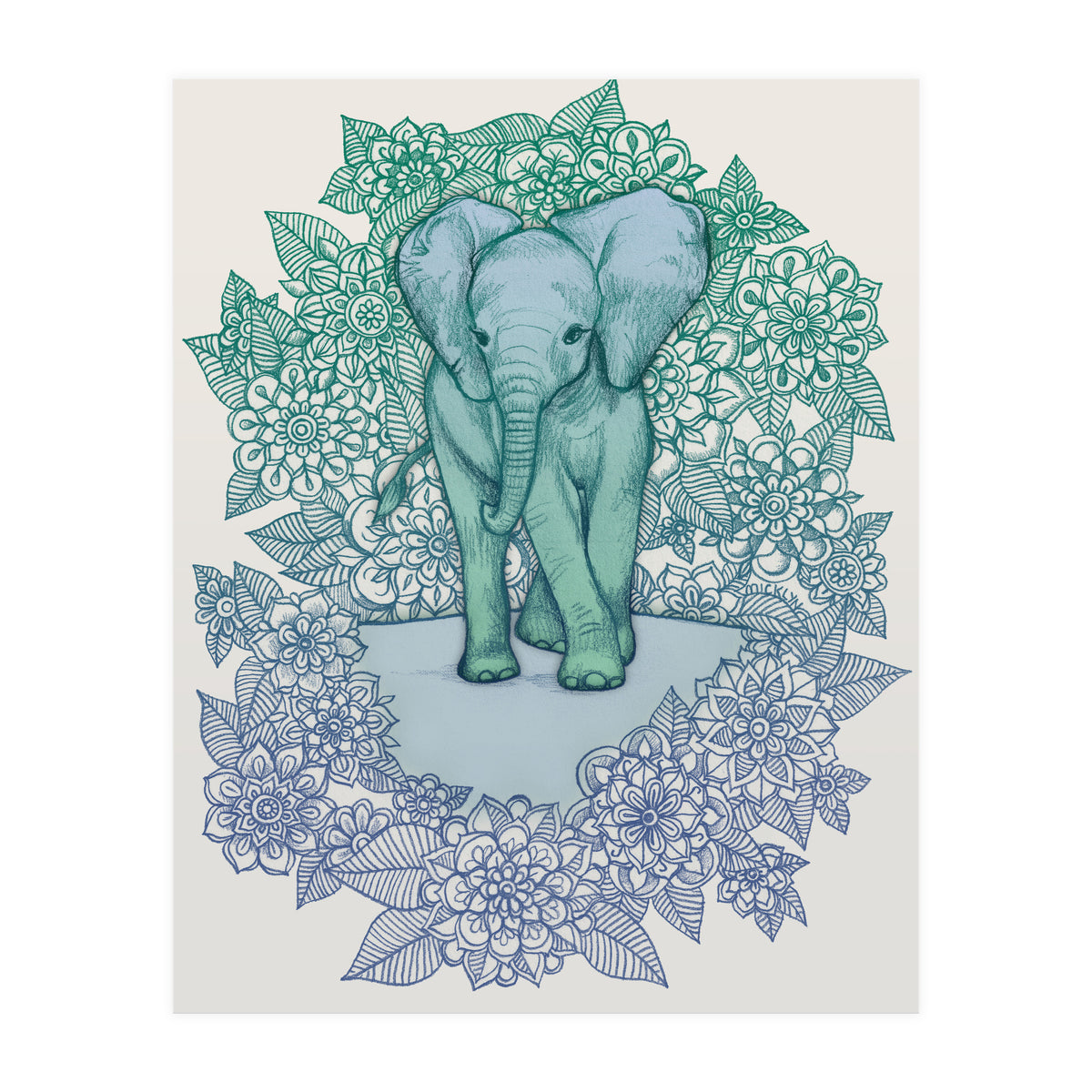 Emerald Elephant in the Lilac Evening (Print Only)