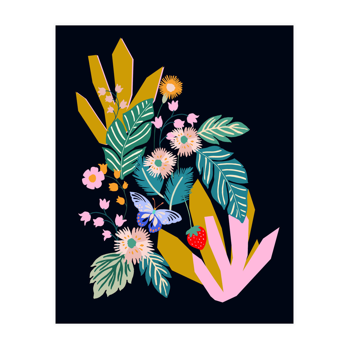 Flowers and leaves (Print Only)