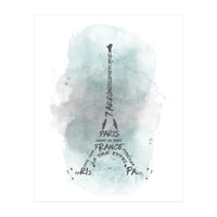 Watercolor Art Eiffel Tower | turquoise (Print Only)