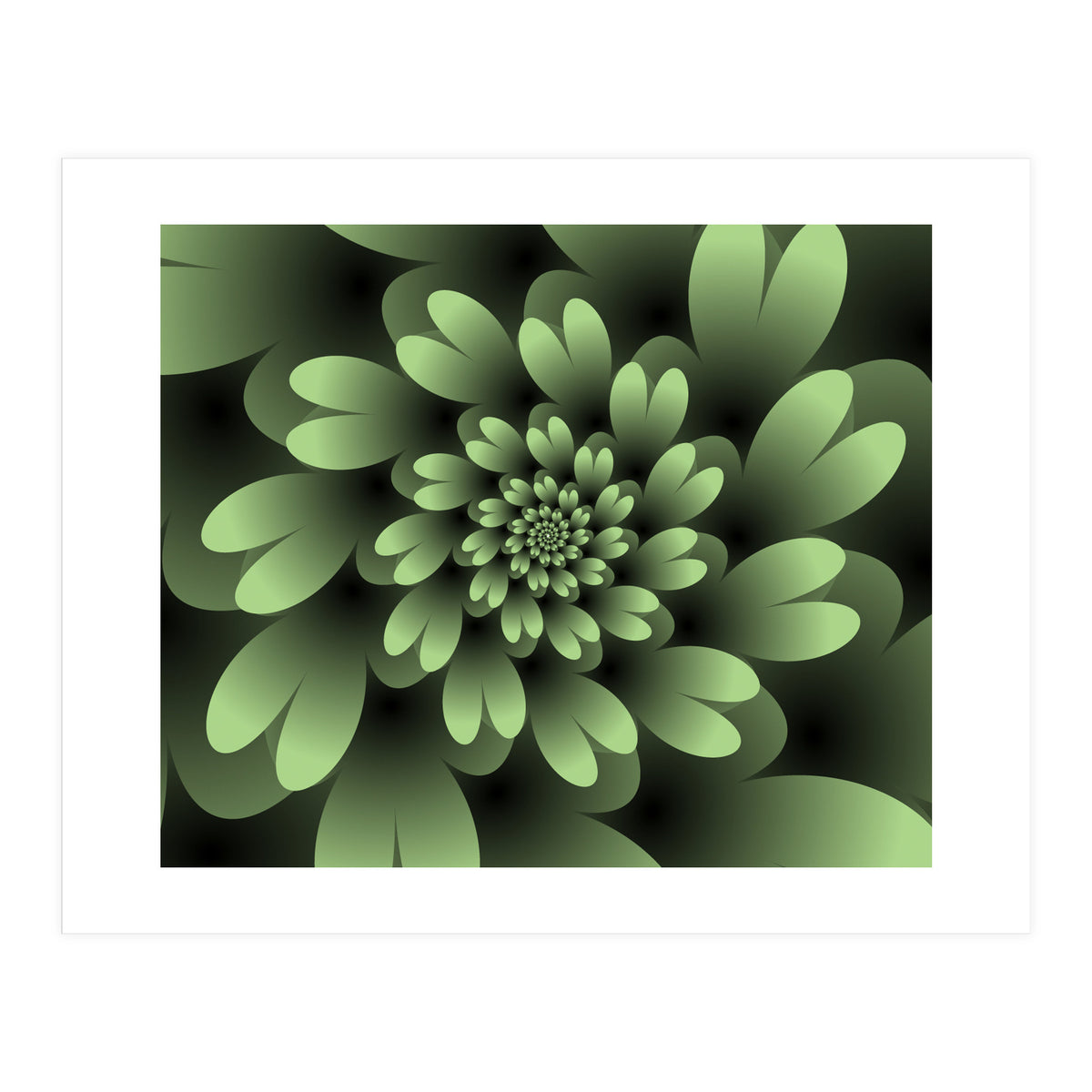 Green Floral Satin  (Print Only)