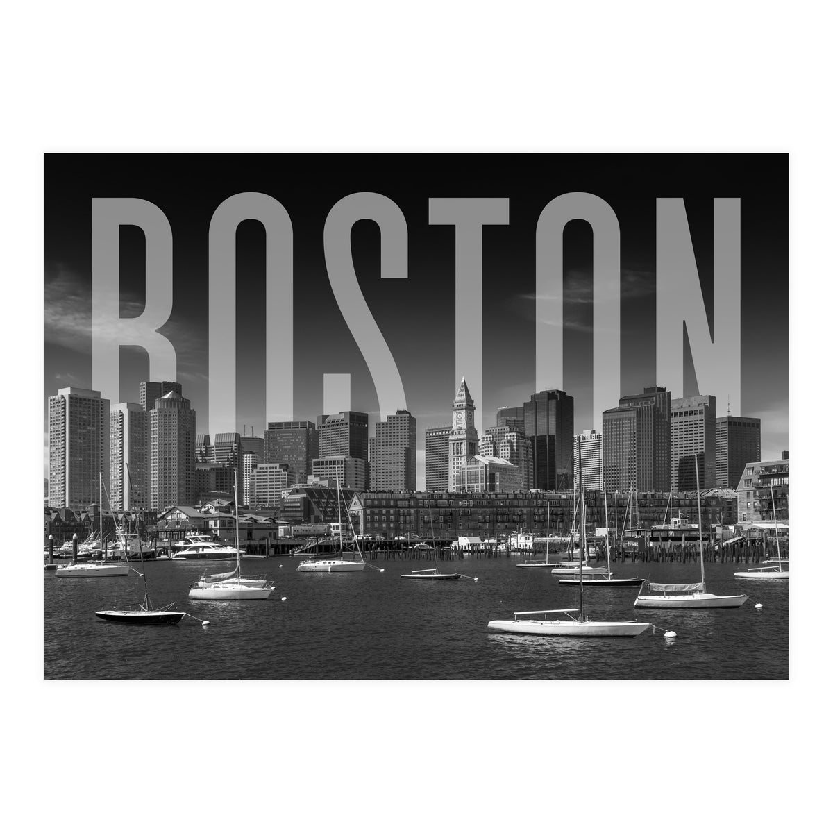 BOSTON Skyline | Monochrome (Print Only)