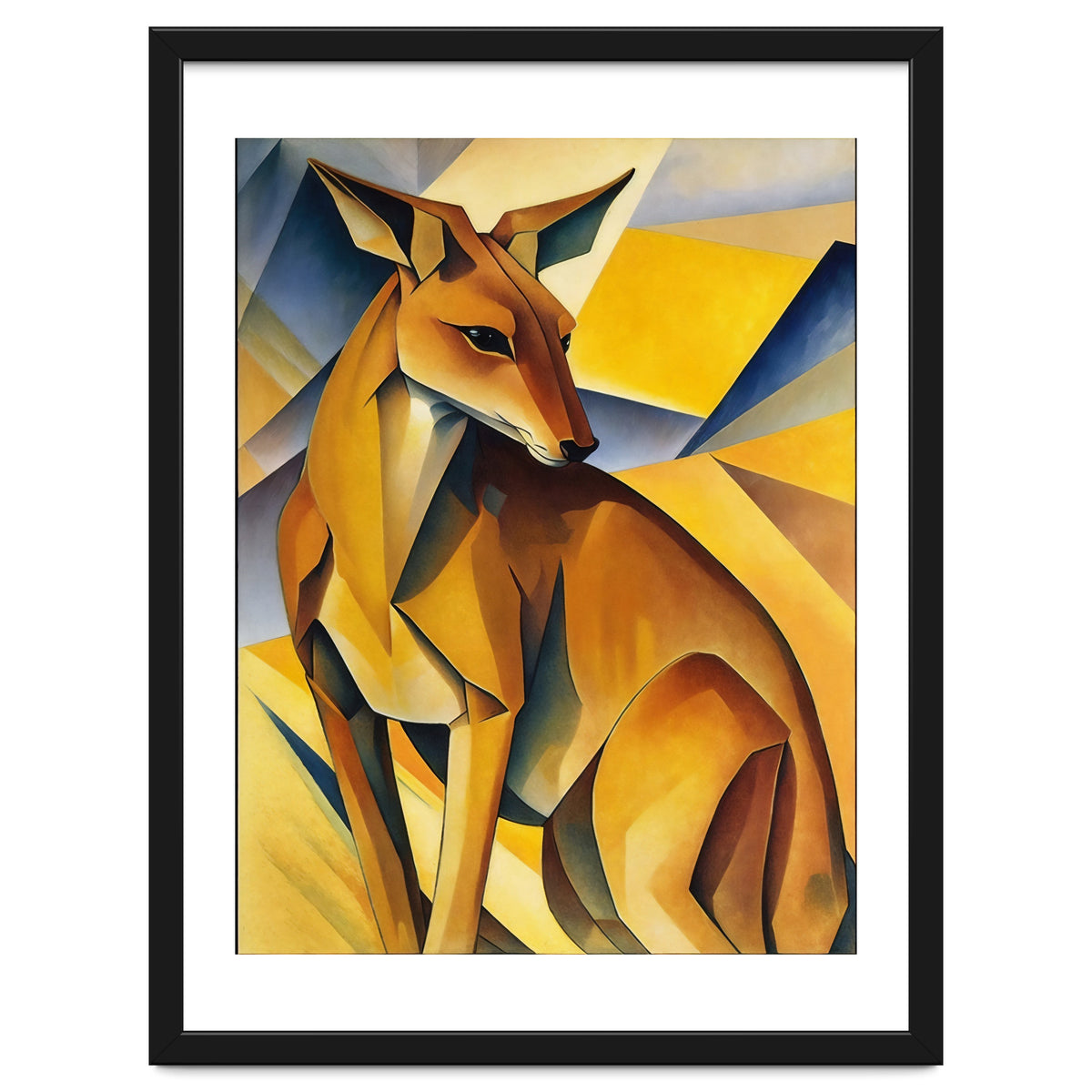 Kangaroo Abstract Oil Painting