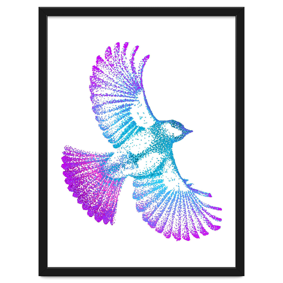 Flying Bird in Electric Blue
