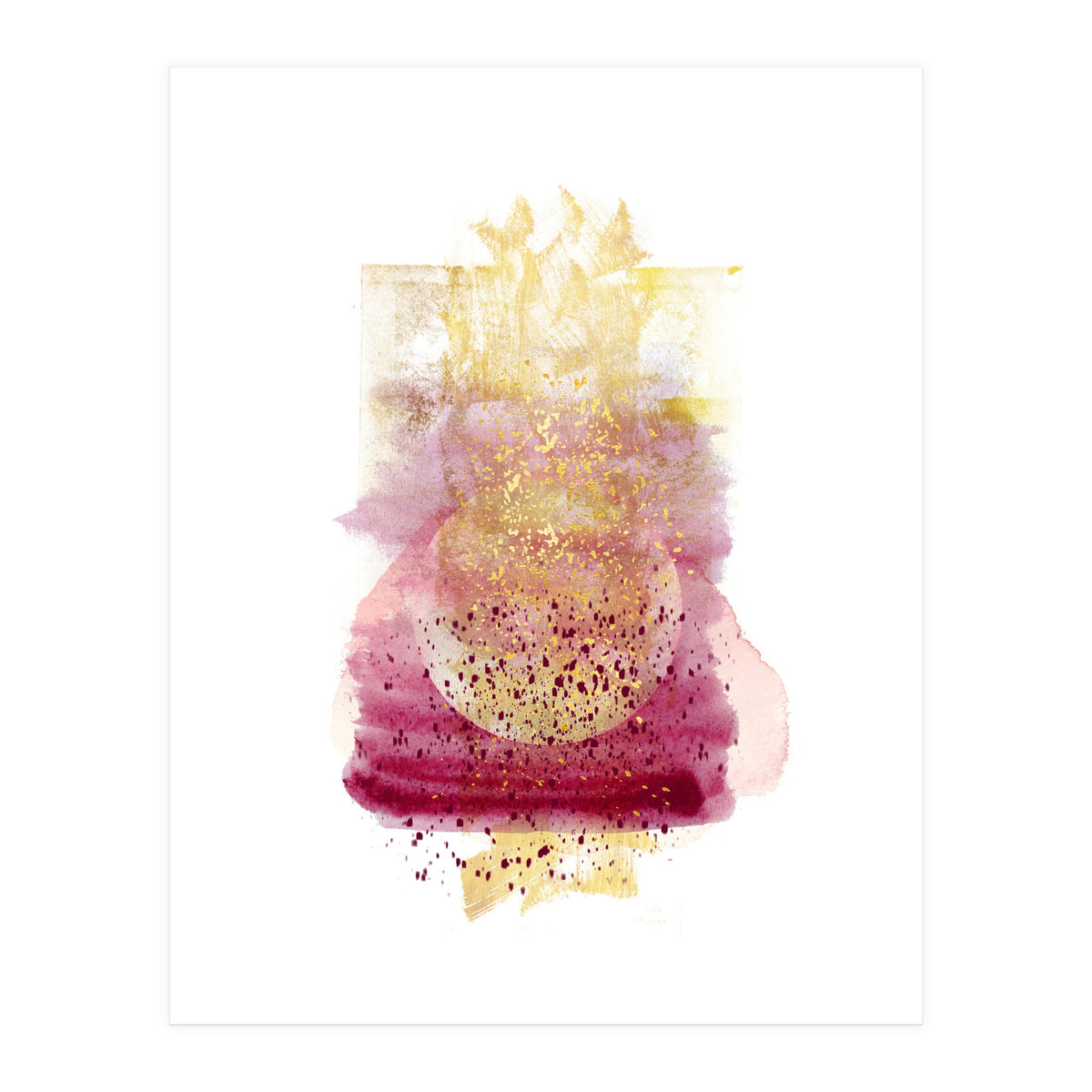 Abstract watercolour summer moon (Print Only)