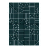 My Favorite Geometric Patterns No.8 - Green Tinted Navy Blue (Print Only) thumbnail