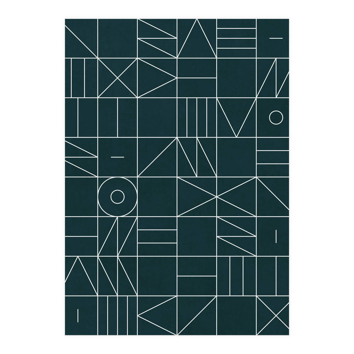 My Favorite Geometric Patterns No.8 - Green Tinted Navy Blue (Print Only)