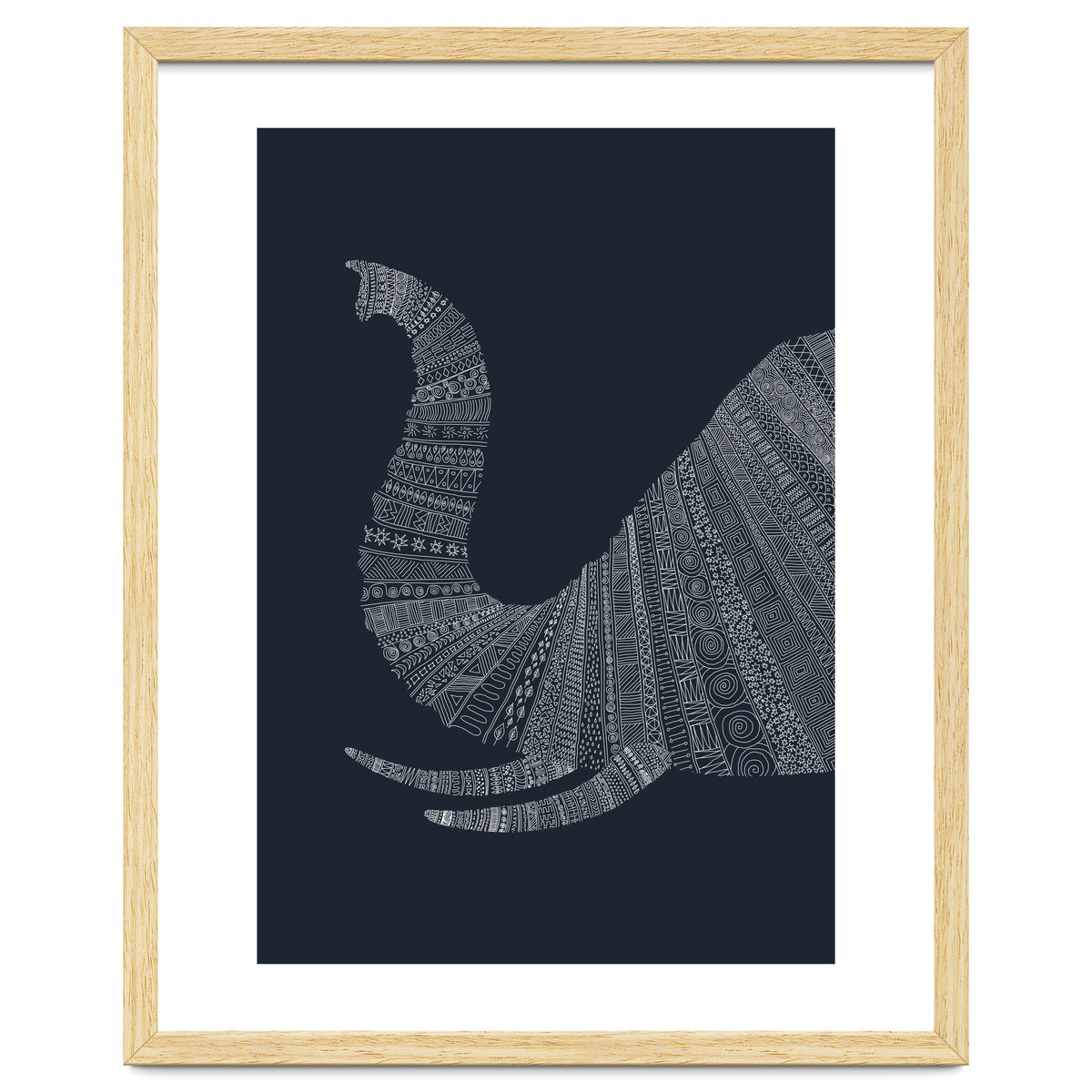 Elephant Blue Poster