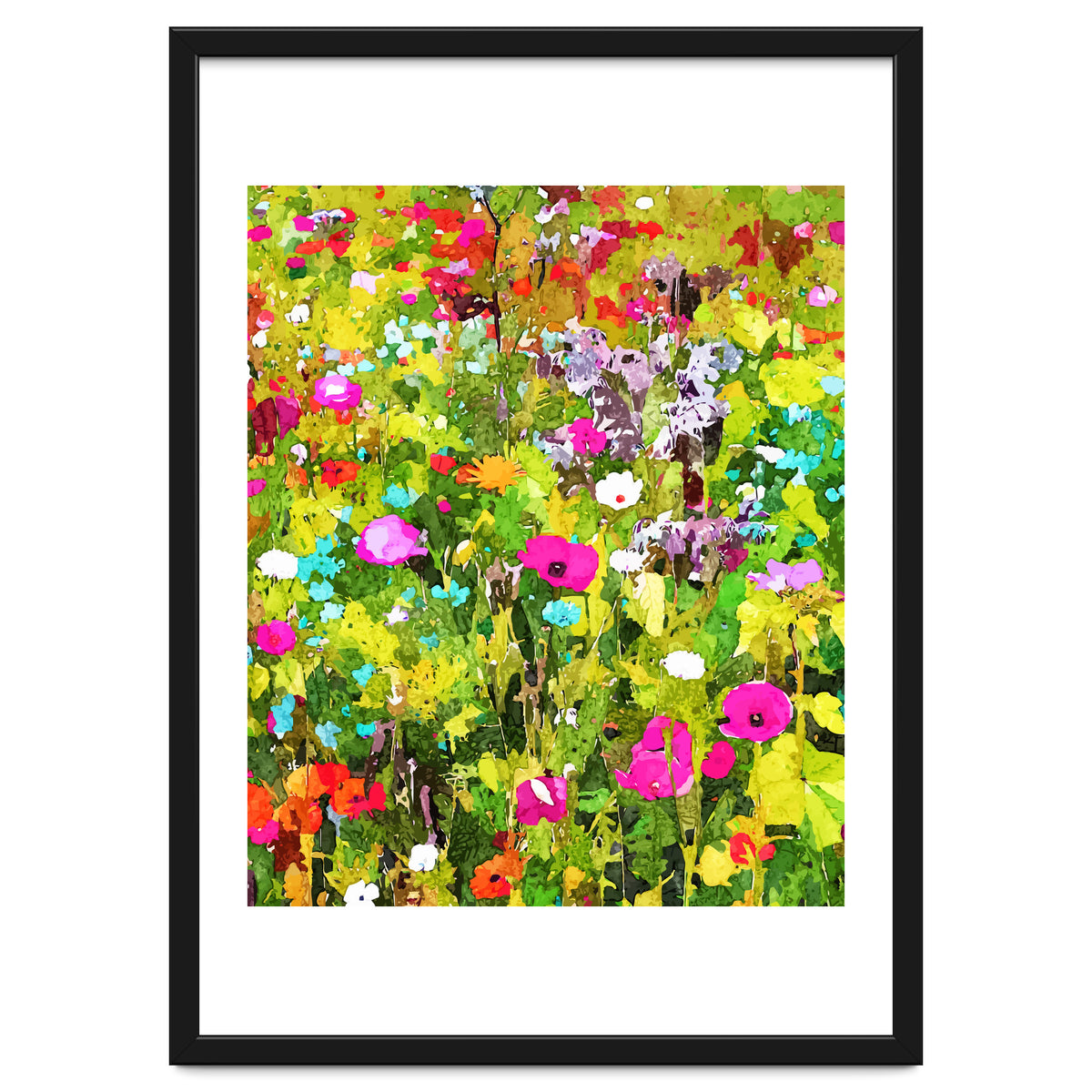 Meadow Flowers, Botanical Nature Landscape Painting